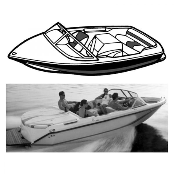 Olympian Athlete 20 ft. Tournament Style SKI I-O Boat Cover - Mist Gray OL3632502 - main